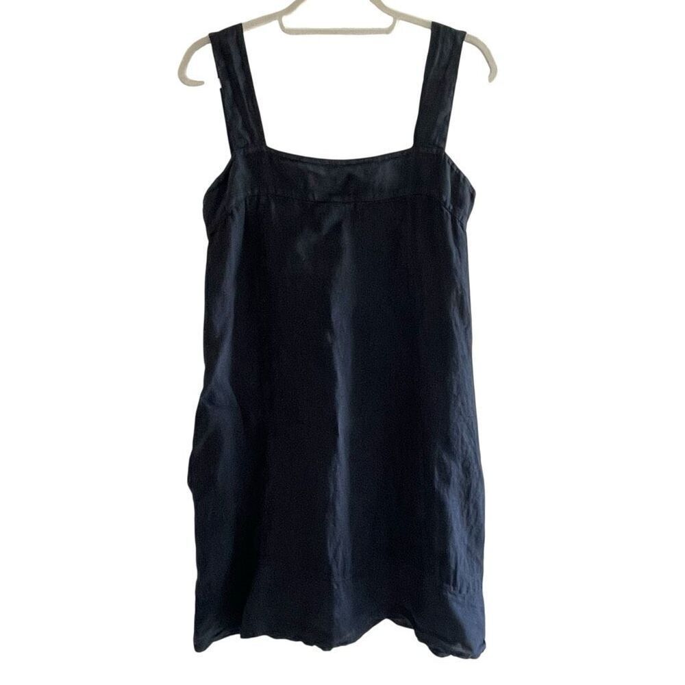 Francesca Bettini Black 100% Linen Tank Dress Women’s Size Small Sundress Italy